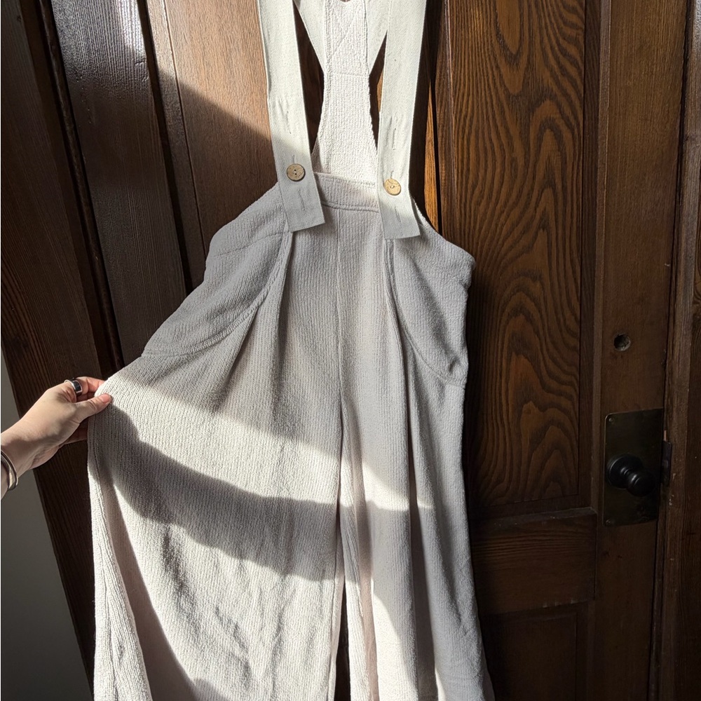 Freepeople cream overalls